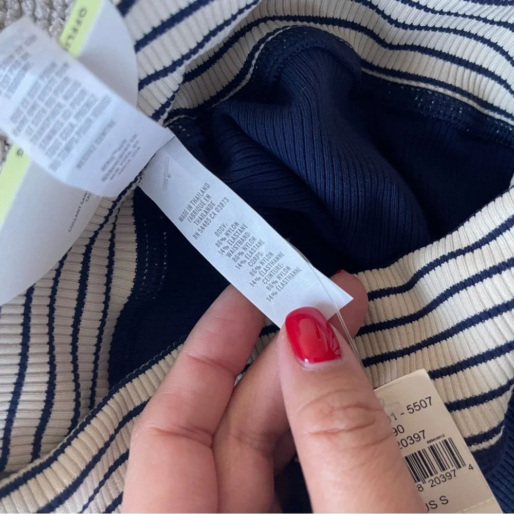 Aerie Navy Blue workout Leggings with Striped Waistband S  NWT - Picture 7 of 7